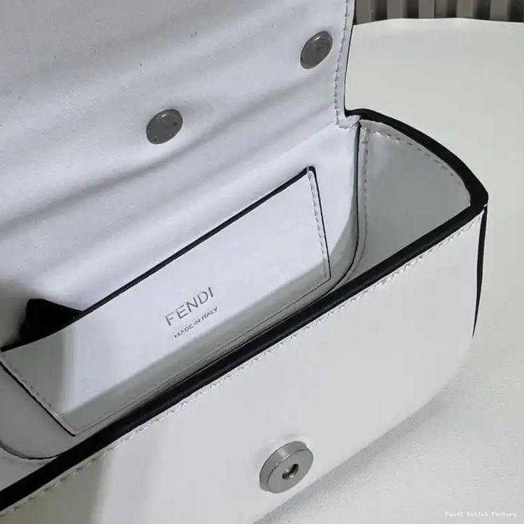 Affordable HOT Leather F Nano In Bag Calf White Fendi 0525